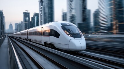 Fototapeta premium Modern train cityscape