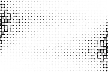 Vector minimal abstract halftone pattern. Black and white dots fading clean modern texture.