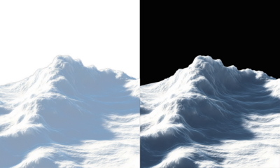 PNG soft winter snowdrifts landscape with frozen texture, clean minimal background and panoramic banner
