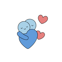 two hearts with a heart