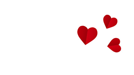 A single red heart on a transparent background. Valentine's Day paper cutout decoration.