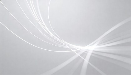 Abstract White Lines on Smooth Gray Background, Flowing Light Patterns Creating Soft Texture and Depth for Modern Design Applications