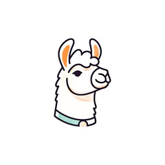 Obraz premium Stylized llama illustration with orange and beige colors and minimalist design