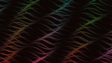 Flowing Vibrant Ribbon Dot Wave &mdash; Warm Abstract Vector Background