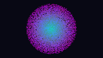 Colorful Radial Burst Neon Dot Pattern Vector Background