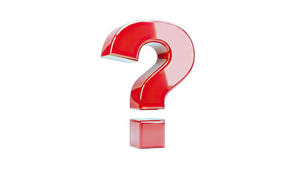 Red Question Mark on White Background