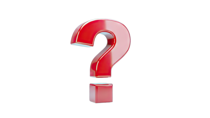 Red Question Mark Isolated on White Background
