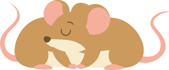 Obraz premium Illustration of Two Mice Sleeping vector shape