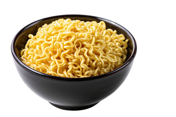 A bowl of delicious instant noodles isolated on transparent background