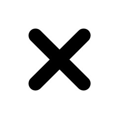 Fototapeta premium Black cross icon symbol graphic vector illustration for delete close remove or error sign design 100