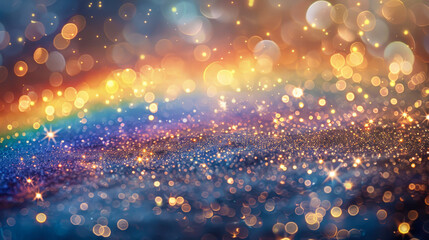 Colorful Festive mockup for greeting card. Snow-covered blurred bokeh background. Holiday, celebration, Christmas, New Year, Valentines Day. Copy space