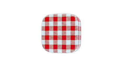 Red Gingham Patterned Object Isolated on White