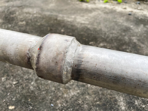 Butt Welded Steel Pipe Joint Close-Up