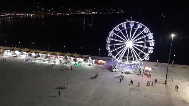 Aerial drone view of the stunning Albanian Riviera coastline, near the city of Vlora