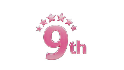 Pink 9th with Stars: Celebration Concept