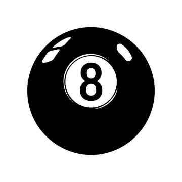 Black pool 8 ball isolated without background.