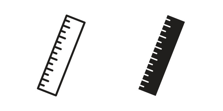 Ruler icon flat simple icon. Liner version - stock vector.