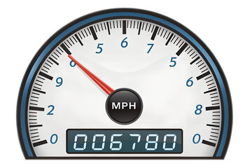 Analog Speedometer Gauge Showing MPH