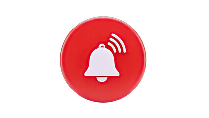 Notification Bell Icon on Red Circle