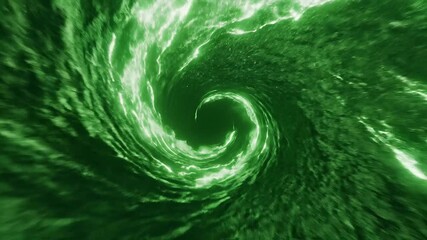 A mesmerizing and vibrant green glowing energy vortex creating a dynamic abstract spiral tunnel effect perfect for futuristic backgrounds science fiction themes or powerful digital motion graphics. - Powered by Adobe
