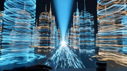 Human hand interacting with a holographic smartphone interface displaying a glowing circuit-board brain and ai network, symbolizing advanced technology, digital intelligence and innovation - Powered by Adobe