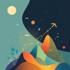 vector illustration of an abstract background with stars
