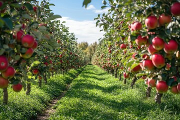 red apples on a tree