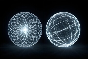 Abstract Geometric Wireframe Globes