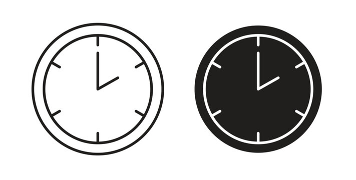 Clock two icons designs can be used for mobile, ui, websites