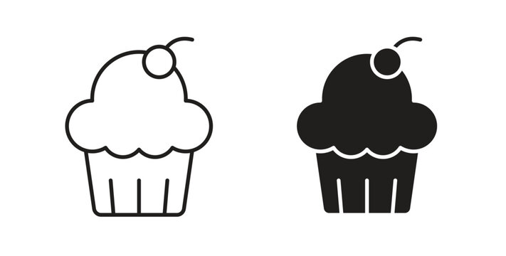 Cupcake icons designs can be used for mobile, ui, websites
