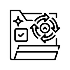 File Recovery Line Icon, Outline Symbol for Lost Data Restoration, Backup Retrieval, System Restore, Damage Repair, and Digital Protection. Vector Sign Icon.