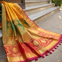 Traditional Kancheepuram Silk Saree from India