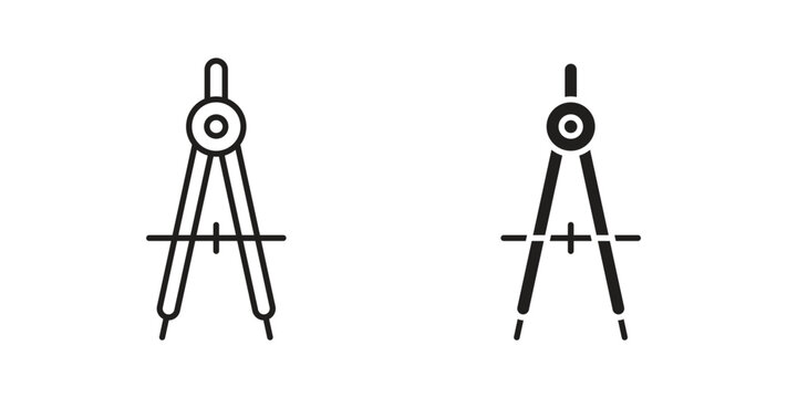 Drafting compass icons designs can be used for mobile, ui, websites