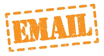EMAIL text written on orange stamp sign.