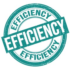 EFFICIENCY text written on blue round stamp sign