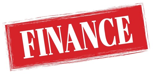FINANCE text written on red stamp sign.