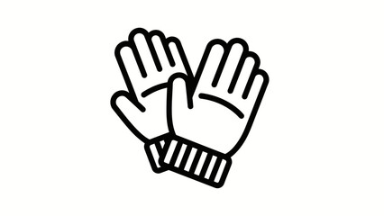 Obraz premium Black and White Illustration of Hands with Mittens