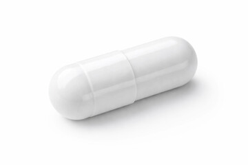 round white capsule capsule close-up on a white background without inscriptions, empty space for text, template, photo background, banner, layout, faces, healthy