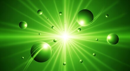 Radiant luminescence with emerald spheres for futuristic conceptualization