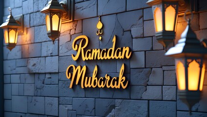 Vibrant Colorful Glass Lanterns Illuminated on a Midnight Blue Background Celebrating Ramadan Mubarak with Sacred Light, Cultural Elegance, and Islamic Serenity