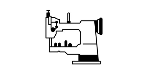 Detailed sewing machine outline for fashion design or industrial use