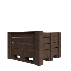 Wooden Storage Crate on Black Background