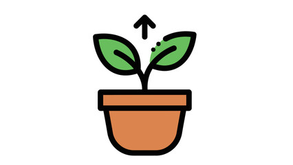 Growing Plant in Pot