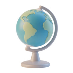 Colorful 3d world globe icon on transparent background for global network concepts, international news, remote work, localization, travel planning, presentations, stickers, and modern app UI