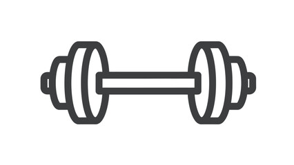Simple Black and White Dumbbell Illustration