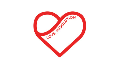 Heart Shape with Love Resolution Text Illustration
