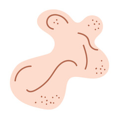 Abstract Blob Shape with Brown Lines Decorative Element