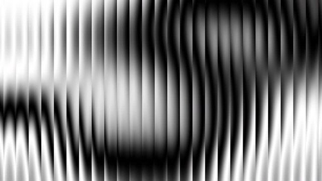 Corrugated metal texture with ribbed glass background and steel sheet pattern. Abstract window in black and white 3D with vertical