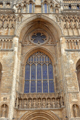 Obraz premium Architecture of Lincoln Cathedral west front, Lincolnshire, England UK