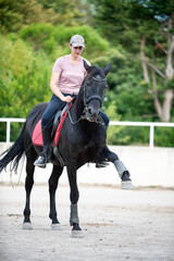 riding girl and horse